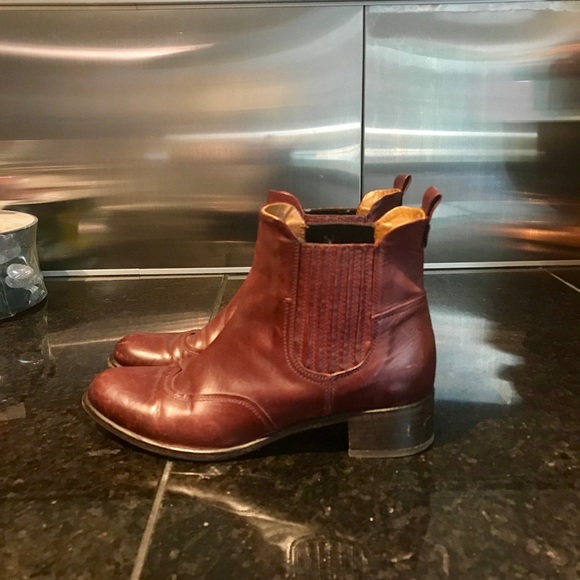 ALBERTO FERMANI Chestnut Leather Ankle Boots - 7.5 - Picture 2 of 5